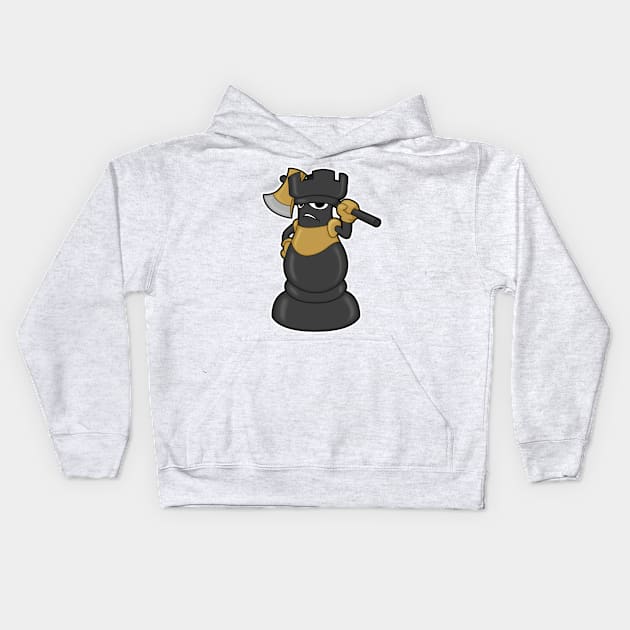 Chess piece Rook at Chess with Axe Kids Hoodie by Markus Schnabel